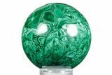 Flowery Polished Malachite Sphere - DR Congo #348904-1